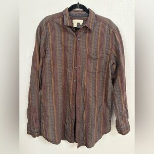 The Territory Ahead Men's Earthy Striped Button Down Shirt
